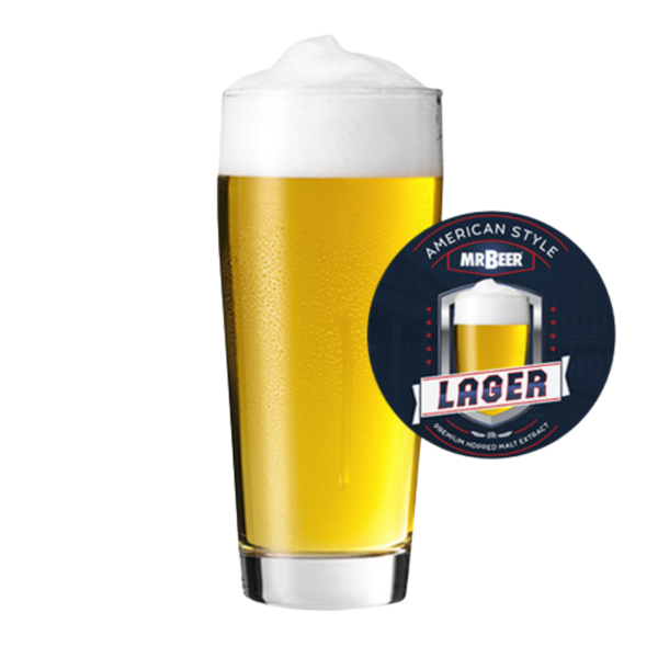American Lager beer poured in a glass
