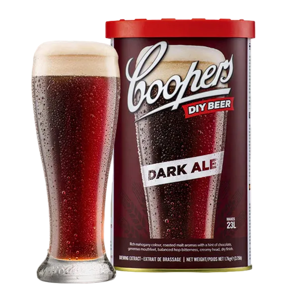 Dark Ale Brewing Extract and Cold Beer in a glass