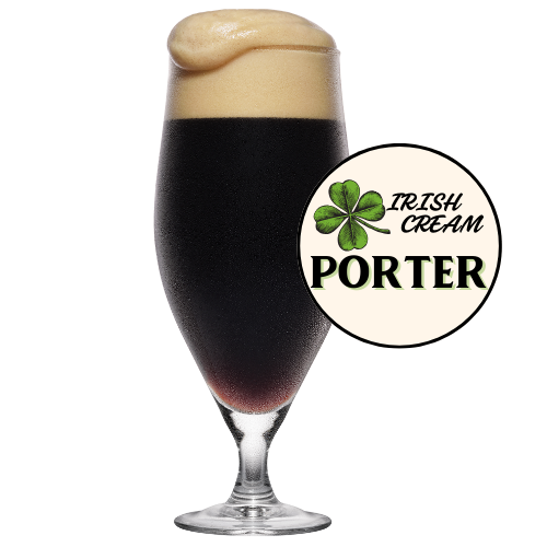 Irish Cream Porter beer poured in a glass
