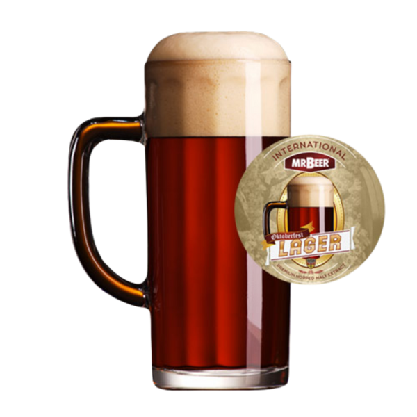 Oktoberfest Lager beer poured in a glass