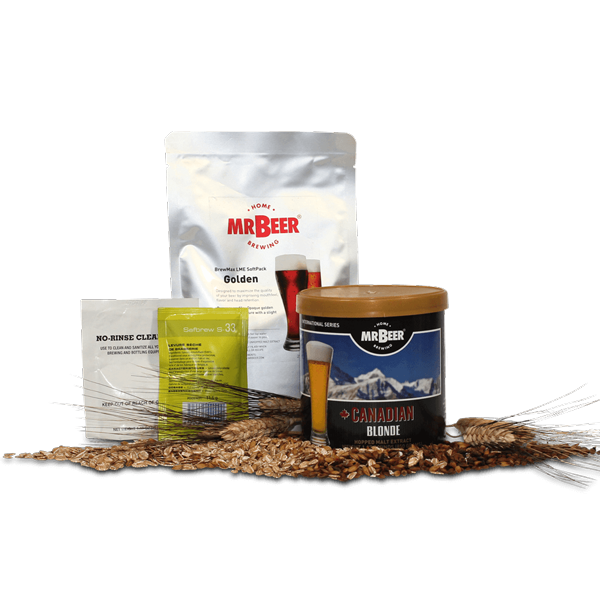 Mr. Beer recipe with various components on a transparent background
