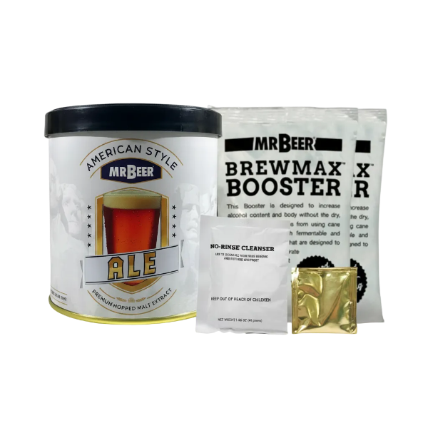 American Ale Standard Refill with brewing extract, BrewMax Booster, yeast, and cleanser
