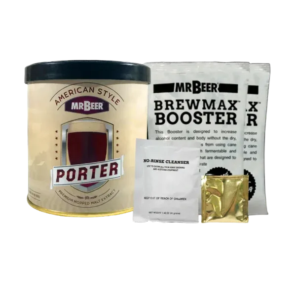American Porter Standard Refill with brewing extract, BrewMax Booster, yeast, and cleanser