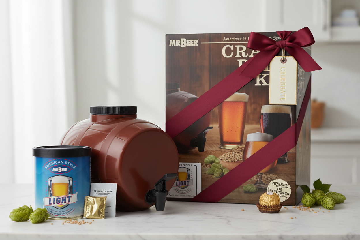 Beer Making Kit in original packaging styled as gift