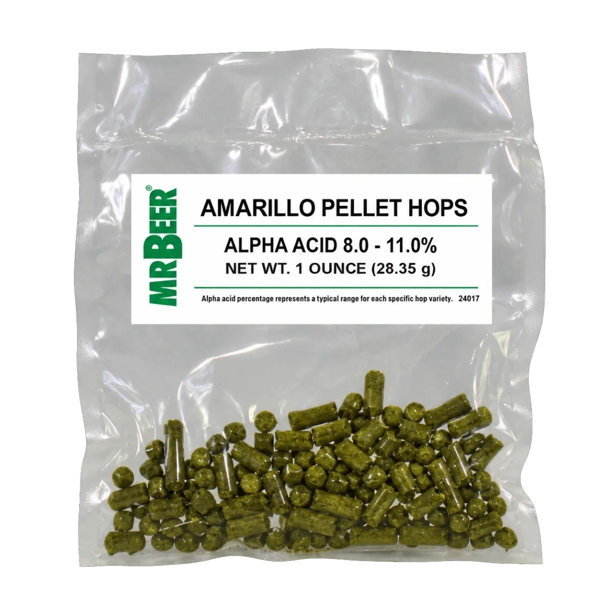 Mr. Beer Amarillo pellet hops package, 1 ounce, alpha acid 8.0%–11.0%