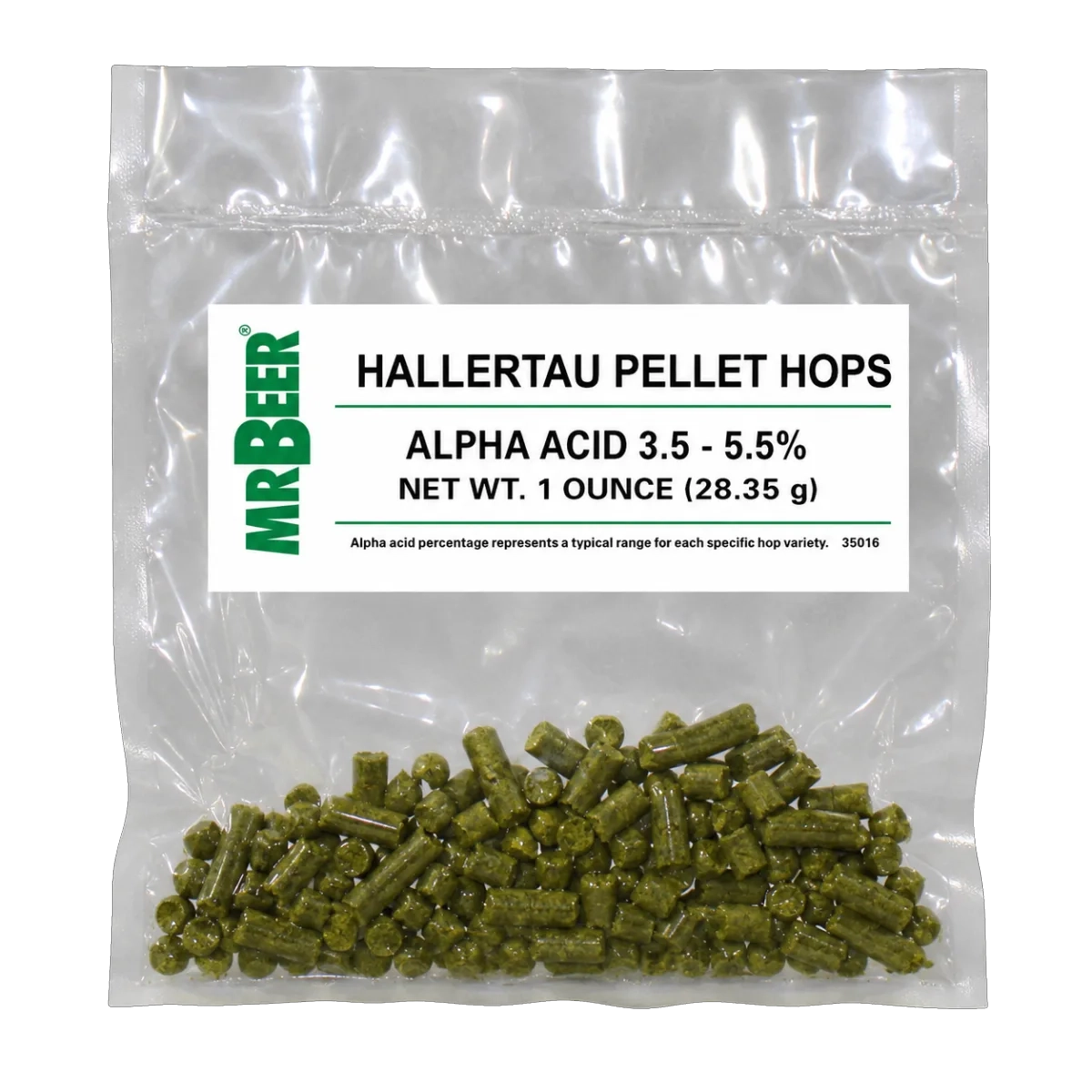 Hallertau pellet hops 1 oz packet for homebrewing lagers, wheat beers, pale ales, and amber ales