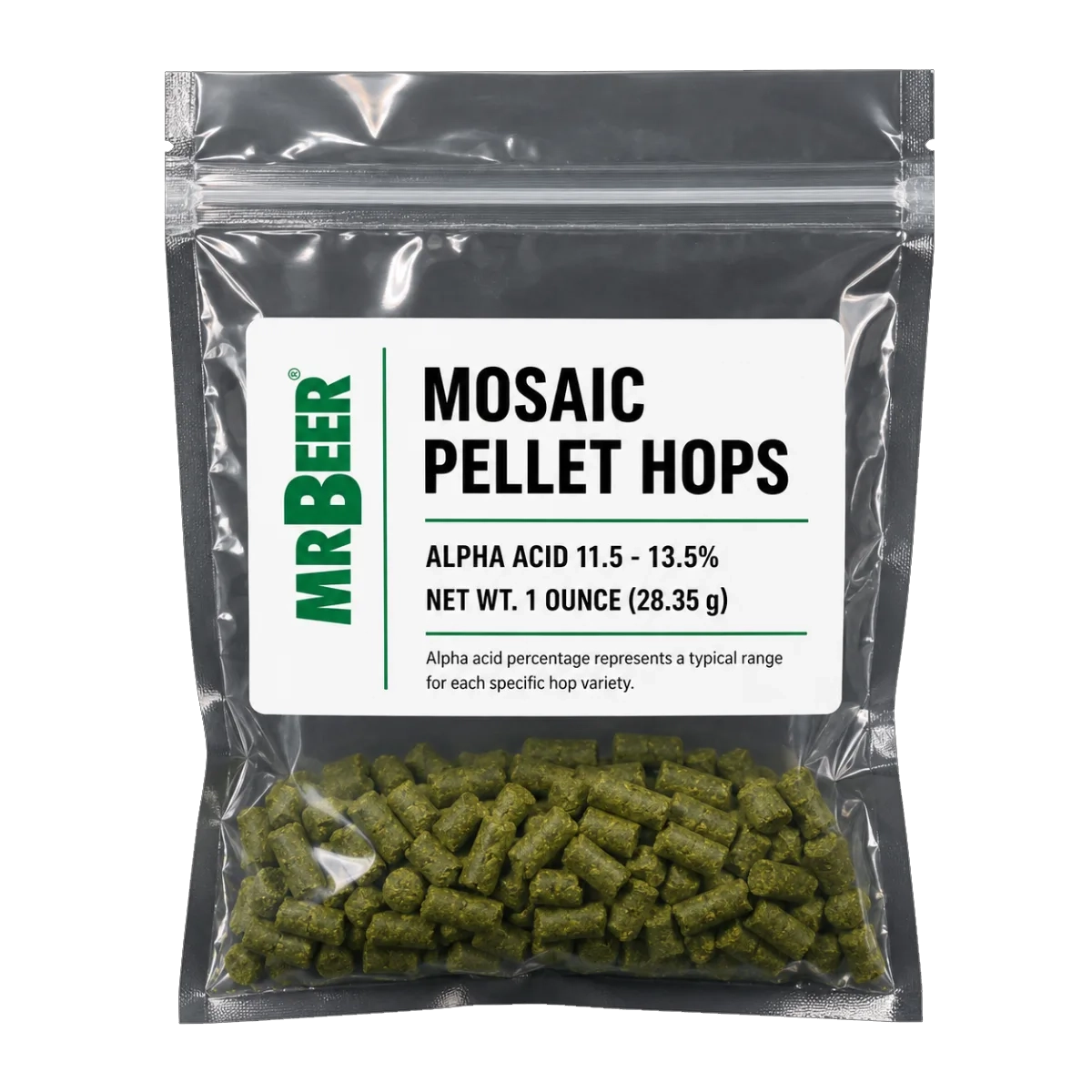 Mosaic pellet hops 1 oz packet for homebrewing IPAs and pale ales