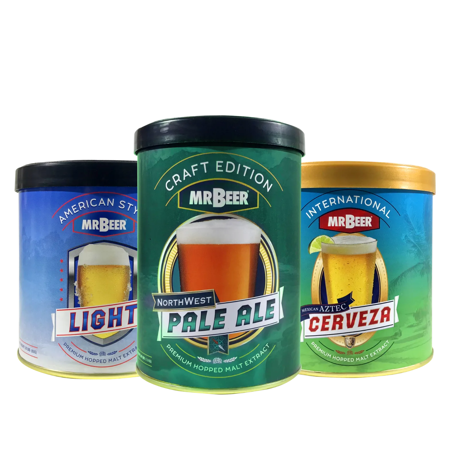 Summer Sipping Refill Bundle with Aztec Mexican Cerveza, Classic American Light, and Northwest Pale Ale beer refills