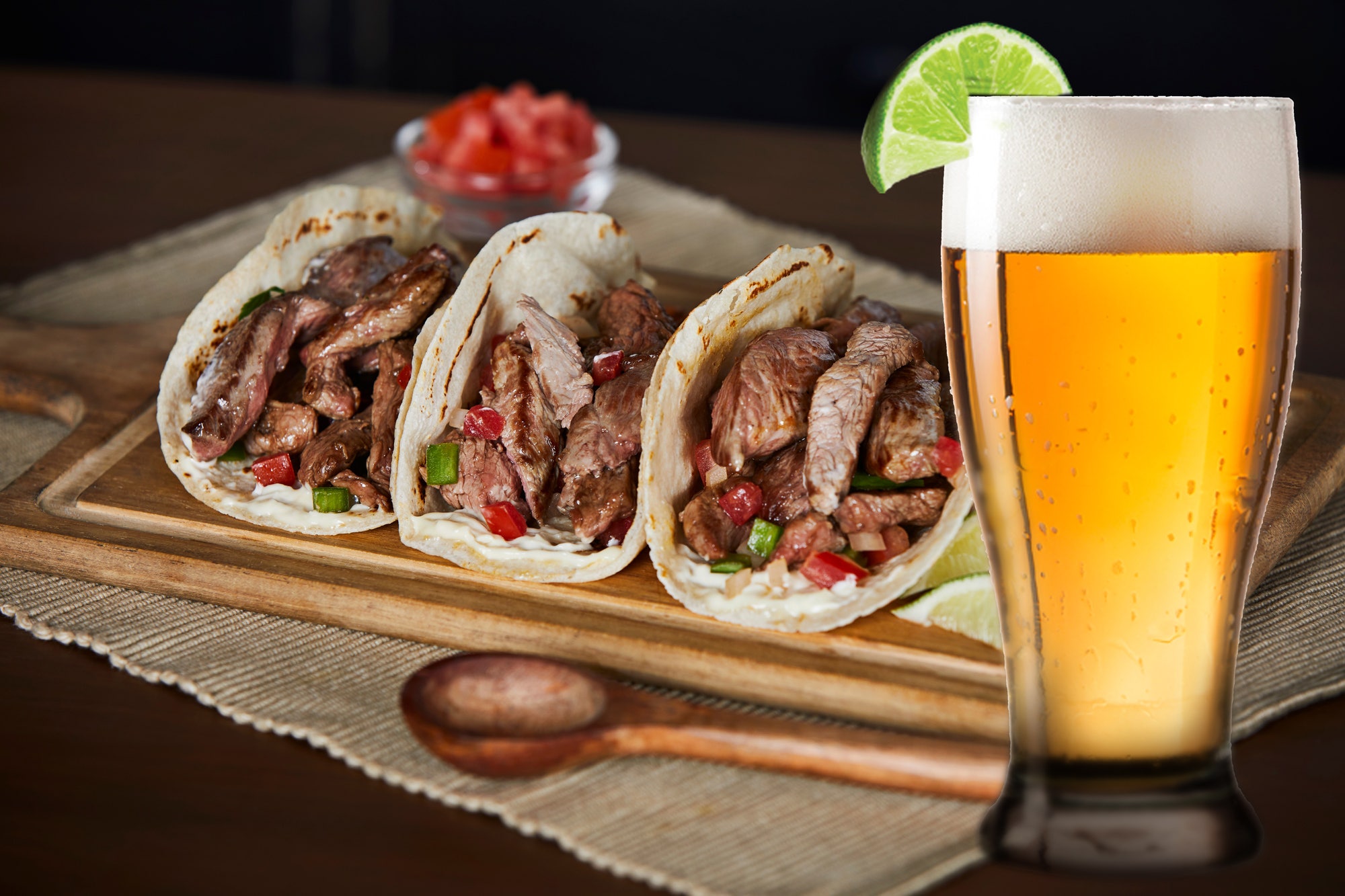 Beer Marinated Steak Tacos 